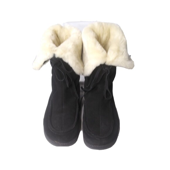 Michael Kors Black Suede Boots Faux Fur Lined Women's Size 9M - Picture 4 of 6